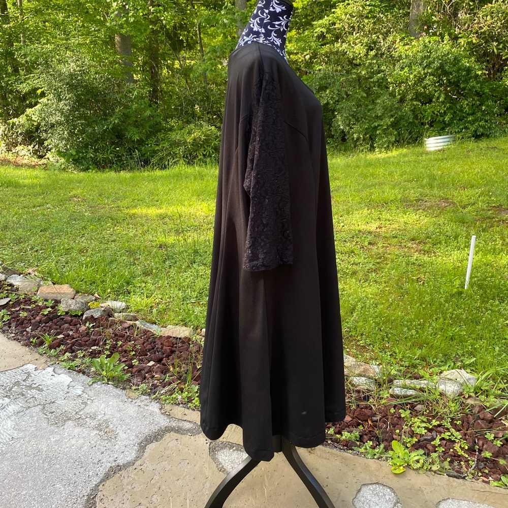Roaman's Women's Vintage Black Maxi Dress With Lace Size B6 Equal to 3X - Picture 9 of 14